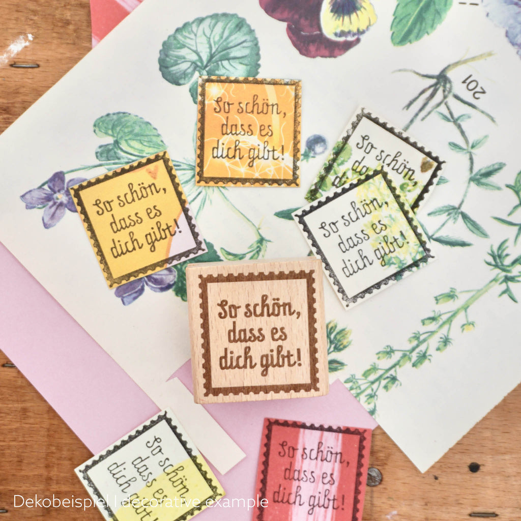 Holzstempel mit Briefmarkenmotiv - Verschiedene Designs: Anwendungsbeispiele