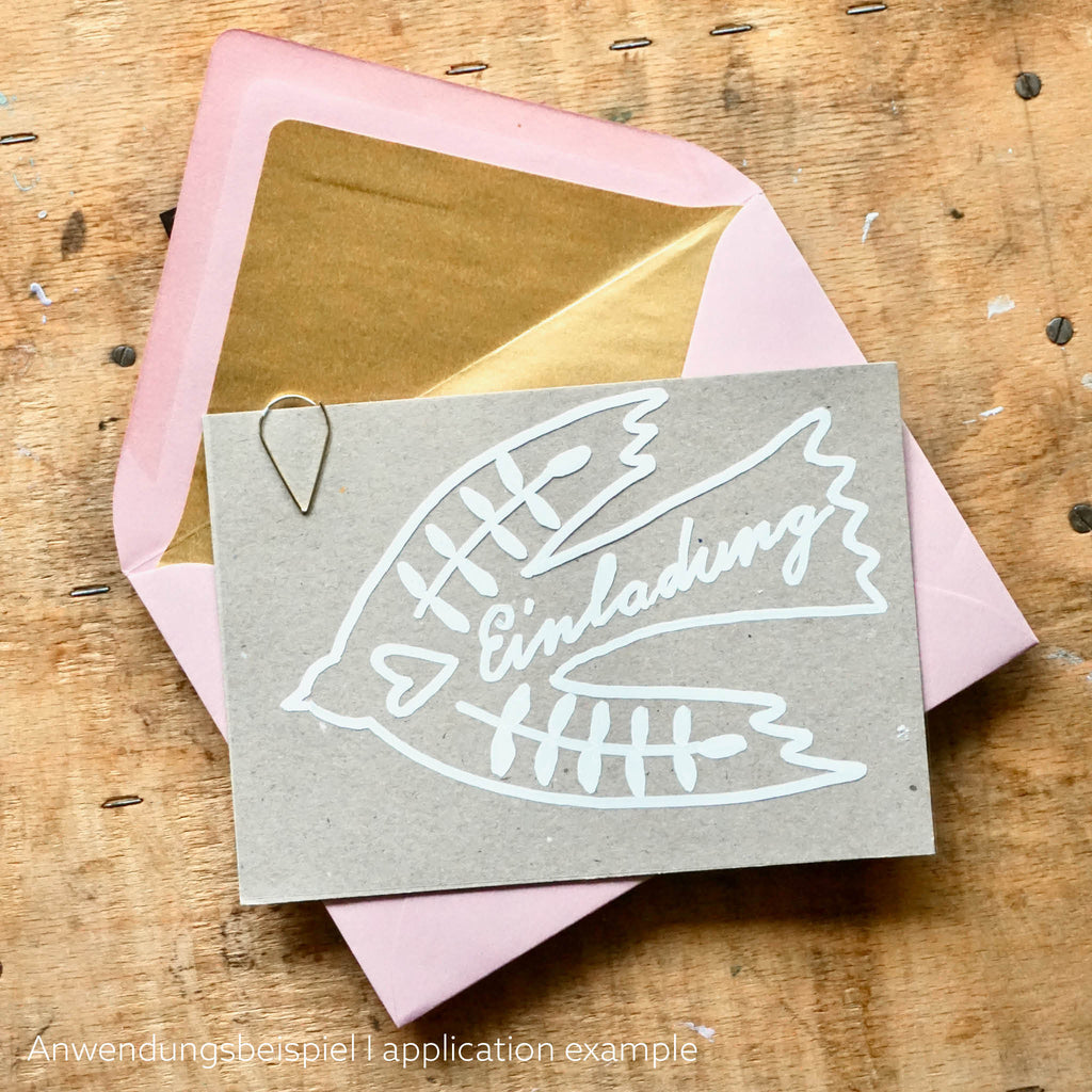 DIY EInladung zur Kommunion oder Konfirmation. Vogel-Motiv mit rosa Umschlag