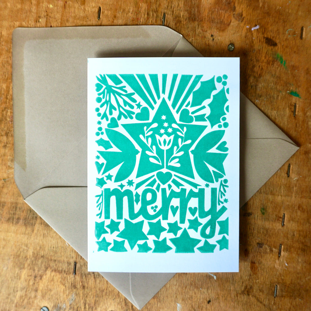 Christmas card I MERRY