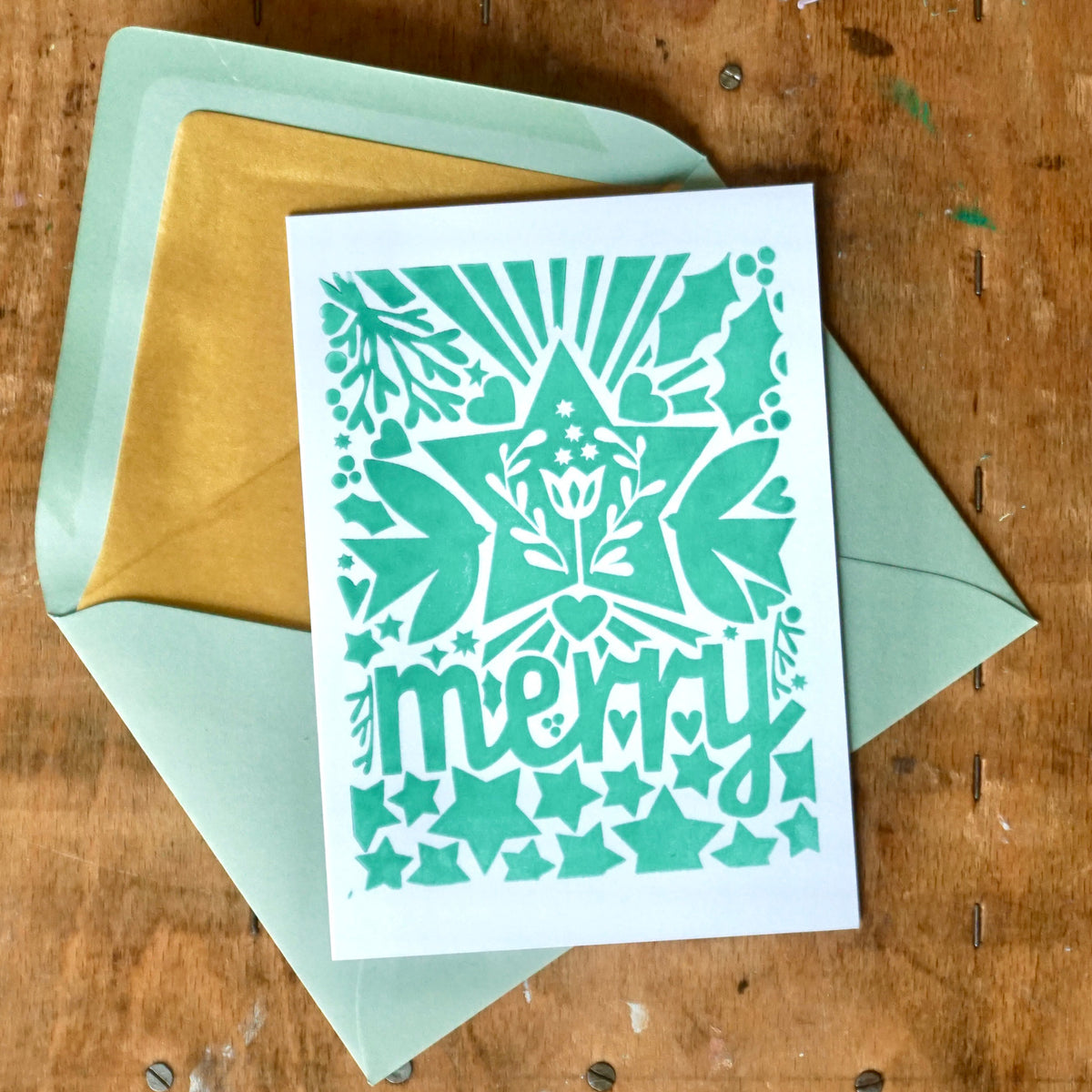 Christmas card I MERRY