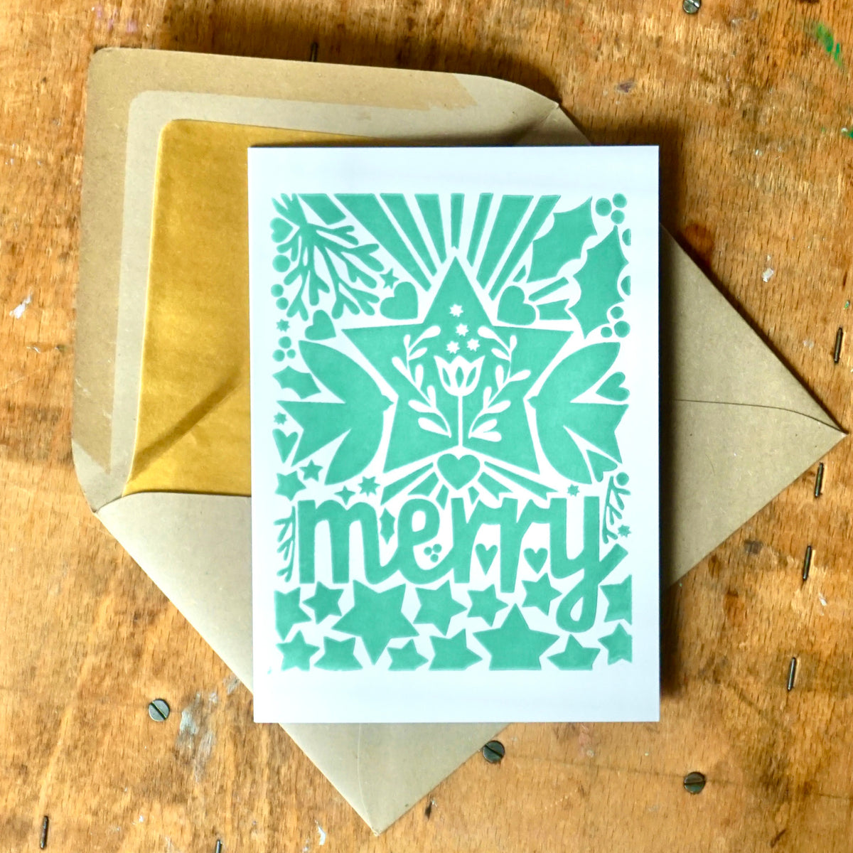 Christmas card I MERRY