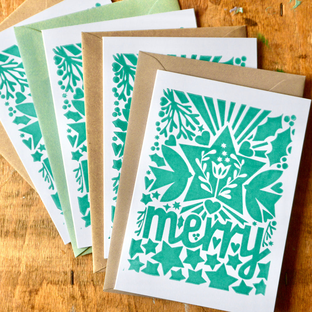 Christmas card I MERRY