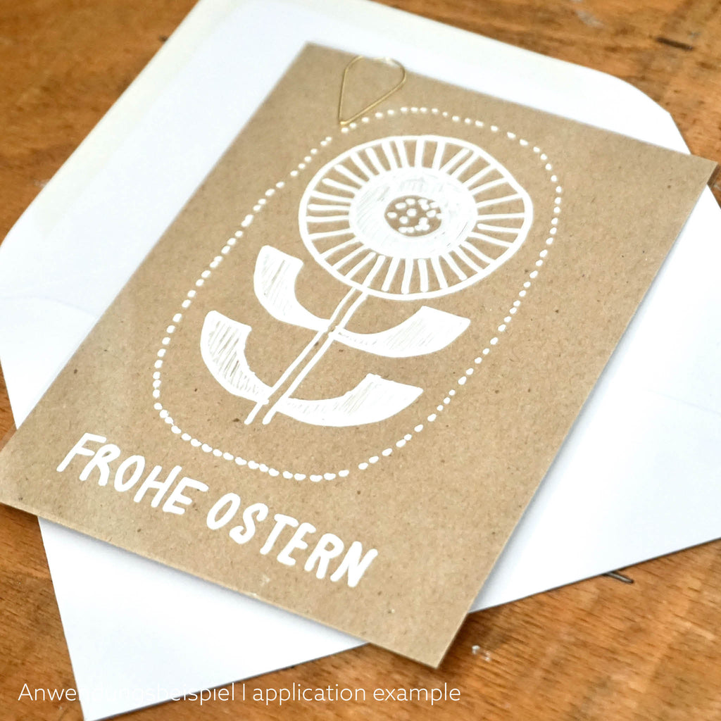 DIY Osterkarten im Skandi-DesignMotiv Blum mit Umschlag