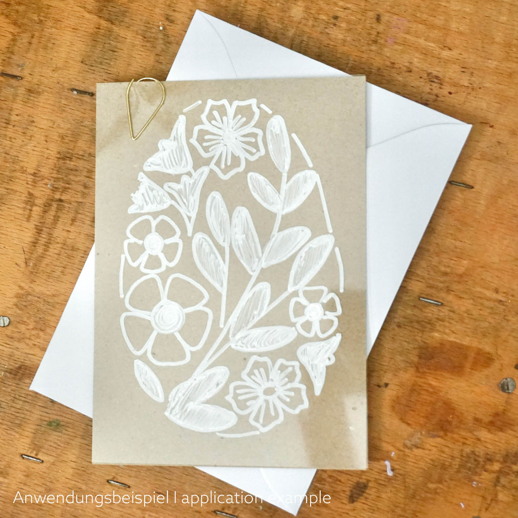 DIY Osterkarten im Skandi-Design, Motiv Ei mit Blumen