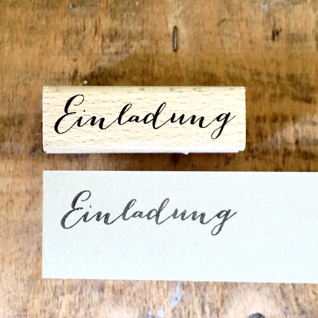 Holzstempel "Einladung" mit Abdruck
