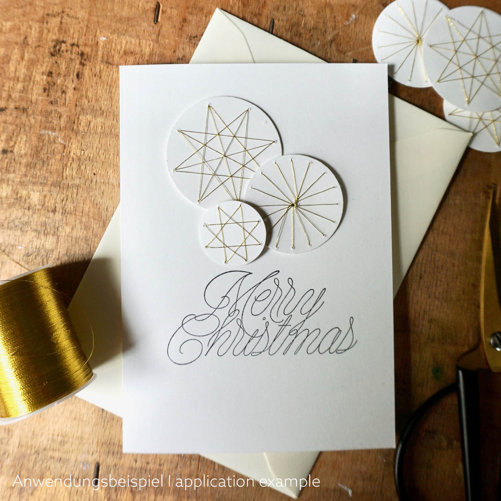 Holzstempel "Merry Christmas", Anendungsbeispiel Weihnachtskarte