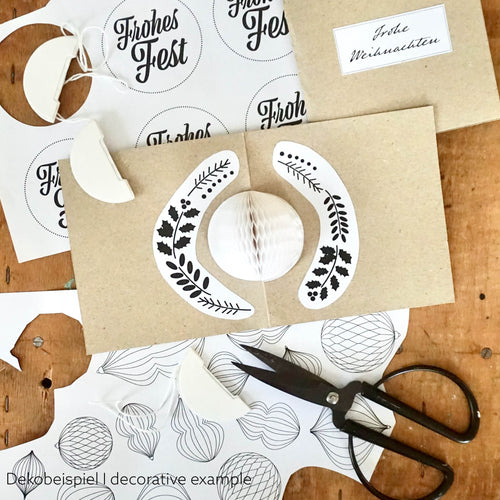 DIY Pop-Up Weihnachtskarte mit Wabenball - Beispiel