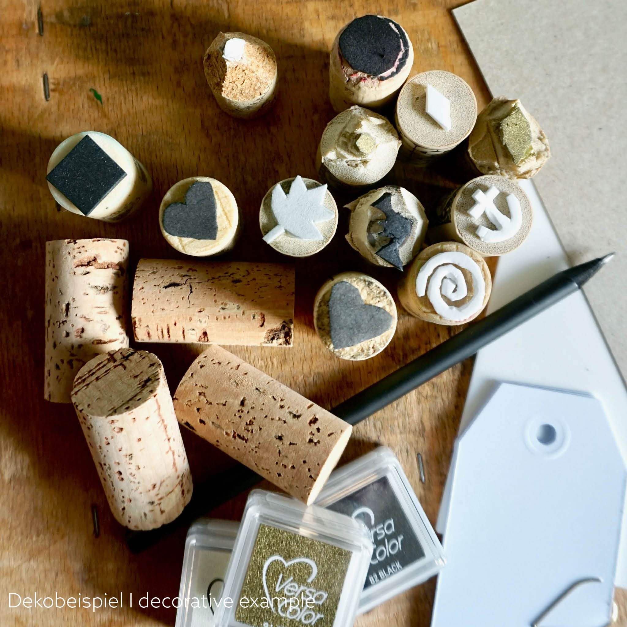 Mini-Stempel mit Korken selber basteln