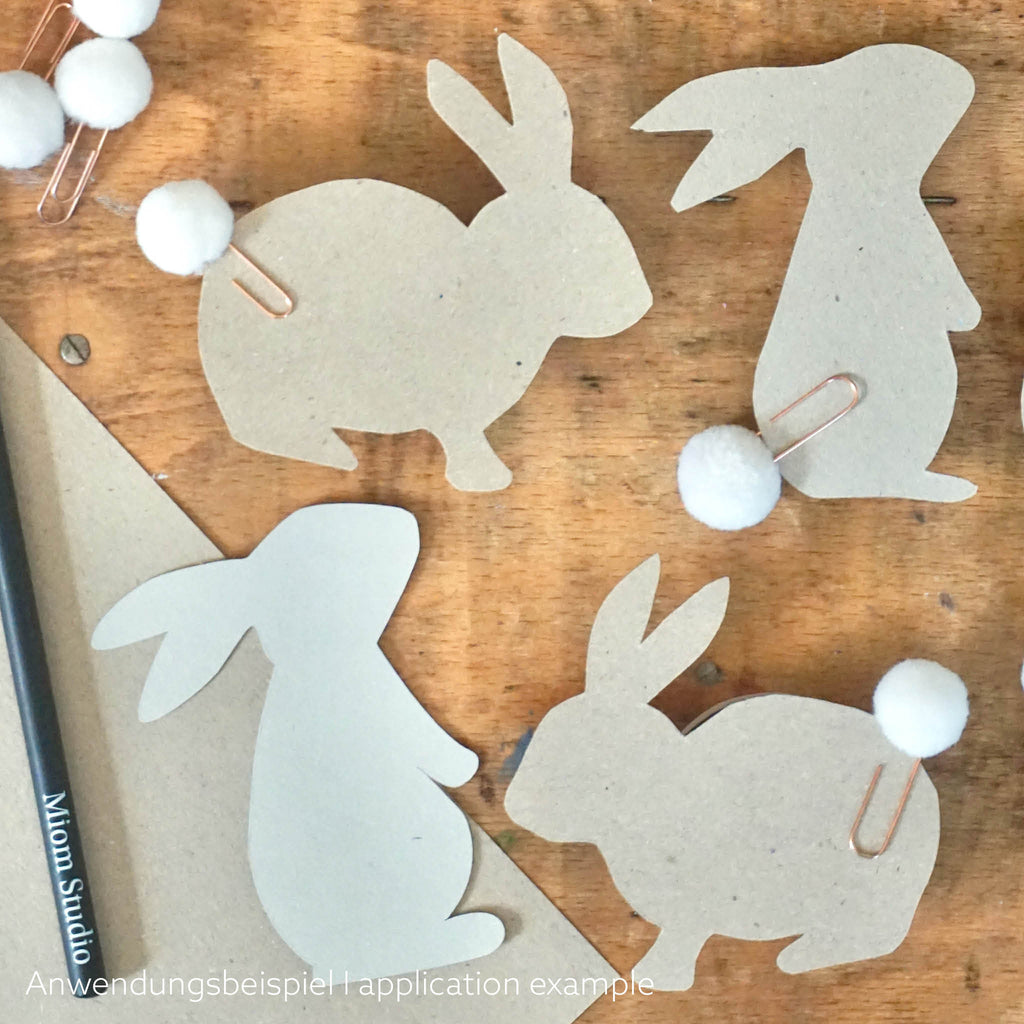 Papier-Hasen mit Ponpom-Schwänzchen - Beispiel